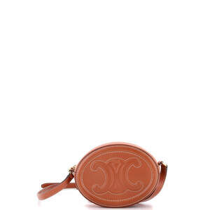 Celine Mini Triomphe Oval Crossbody Bag Leather